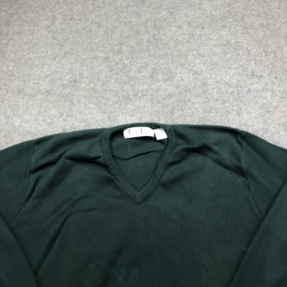 Vintage Cypress Links Sweater Mens Large Green V Neck Cotton Knit Golf USA